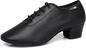 SWDZM Men&Boys Latin Dance Shoes Lace-up Ballroom Practice Dance Shoes