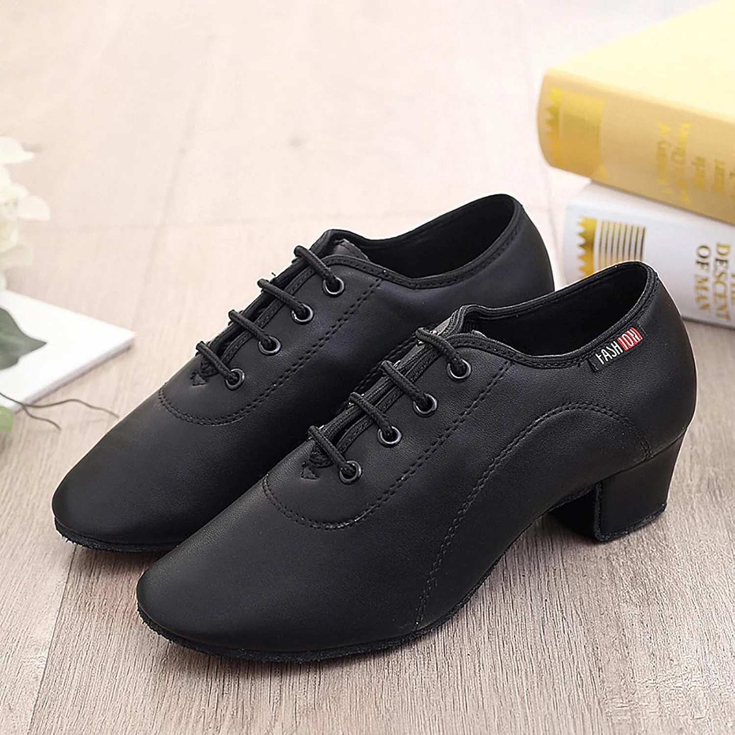 SWDZM Men&Boys Latin Dance Shoes Lace-up Ballroom Practice Dance Shoes
