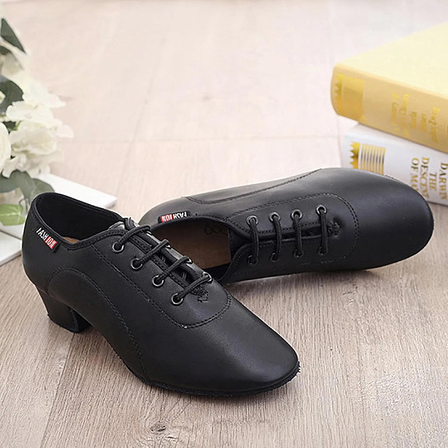 SWDZM Men&Boys Latin Dance Shoes Lace-up Ballroom Practice Dance Shoes