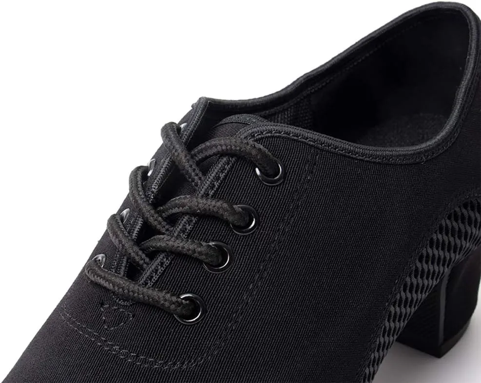 SWDZM Men&Women Ballroom Dance Shoes Lace-up Closed Toe Latin Modern Performance Dance Practice Teaching Shoes,Model KCNJ