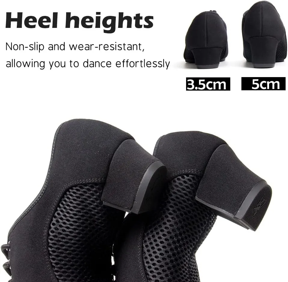SWDZM Men&Women Ballroom Dance Shoes Lace-up Closed Toe Latin Modern Performance Dance Practice Teaching Shoes,Model KCNJ