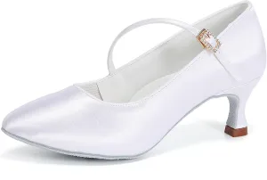 SWDZM Rhinestone Womens Latin Dance Shoes Suede Sole Ballroom Waltz Social Dance Shoes Closed Toe