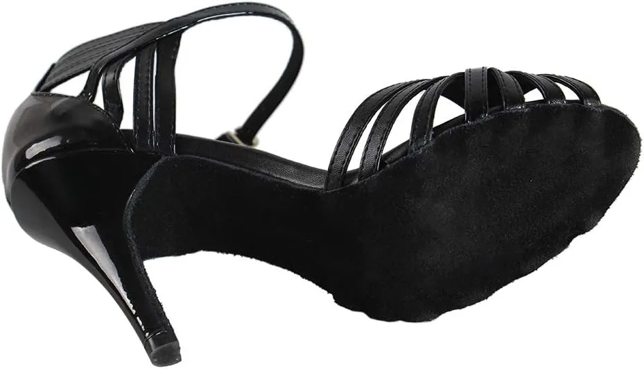 SWDZM Women's Standard Latin Dance Shoes Salsa Ballroom Wedding Performance Dancing Shoes Peep toe Model-L008