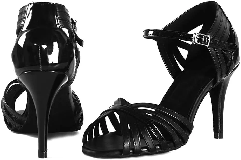 SWDZM Women's Standard Latin Dance Shoes Salsa Ballroom Wedding Performance Dancing Shoes Peep toe Model-L008