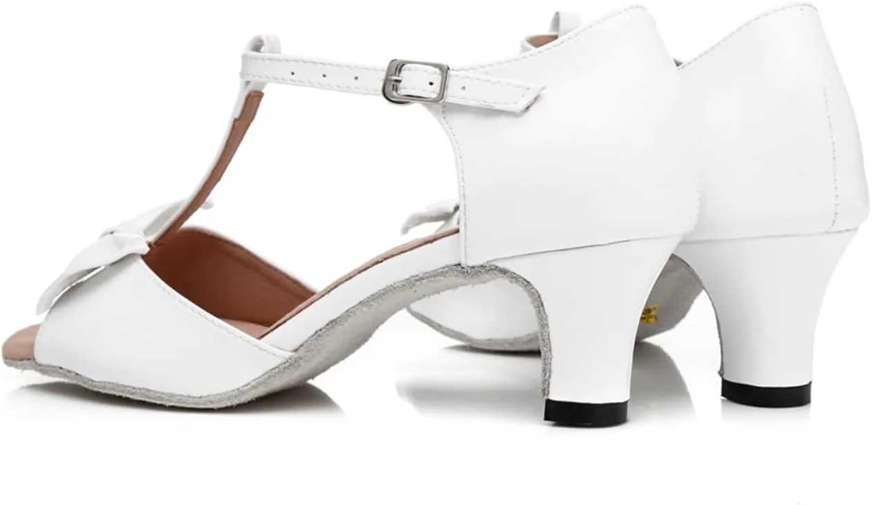 T-Strap Ballroom Dance Shoes for Women's Salsa Latin Tango Wedding Party
