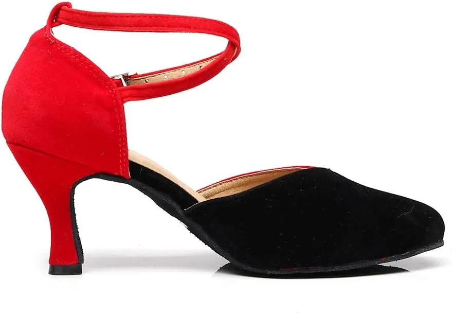 TDA Women's Closed Toe Cross Strap Tagno Salsa Evening Wedding Party Ballroom Modern Latin Dance Shoes