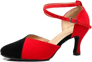 TDA Women's Closed Toe Cross Strap Tagno Salsa Evening Wedding Party Ballroom Modern Latin Dance Shoes