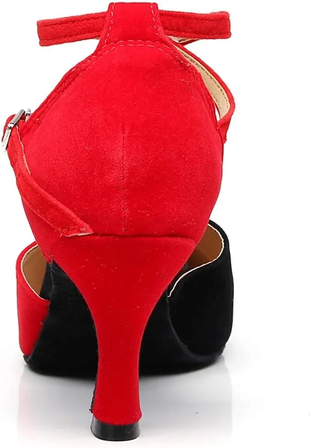 TDA Women's Closed Toe Cross Strap Tagno Salsa Evening Wedding Party Ballroom Modern Latin Dance Shoes