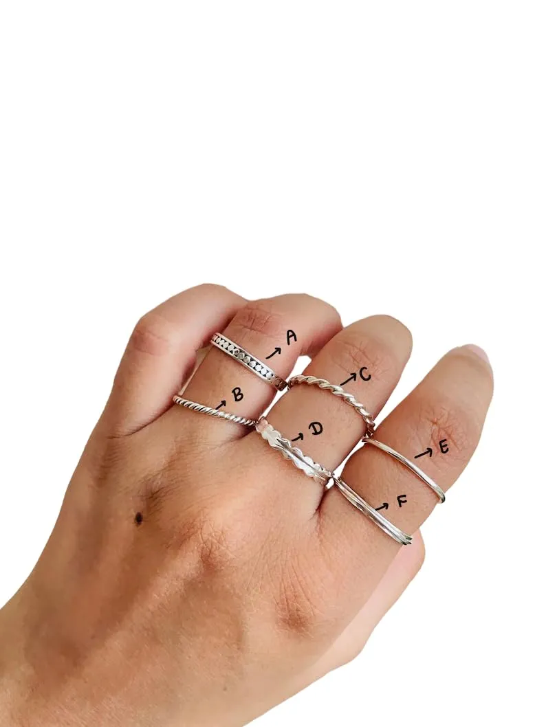 Tiny Stackable Ring for Women Sterling Silver * 925 Midi Minimal Silver Ring * Boho Everyday Jewelry * Minimal Dainty Rings * Thumb Ring * Stackable Rings (SP-66)