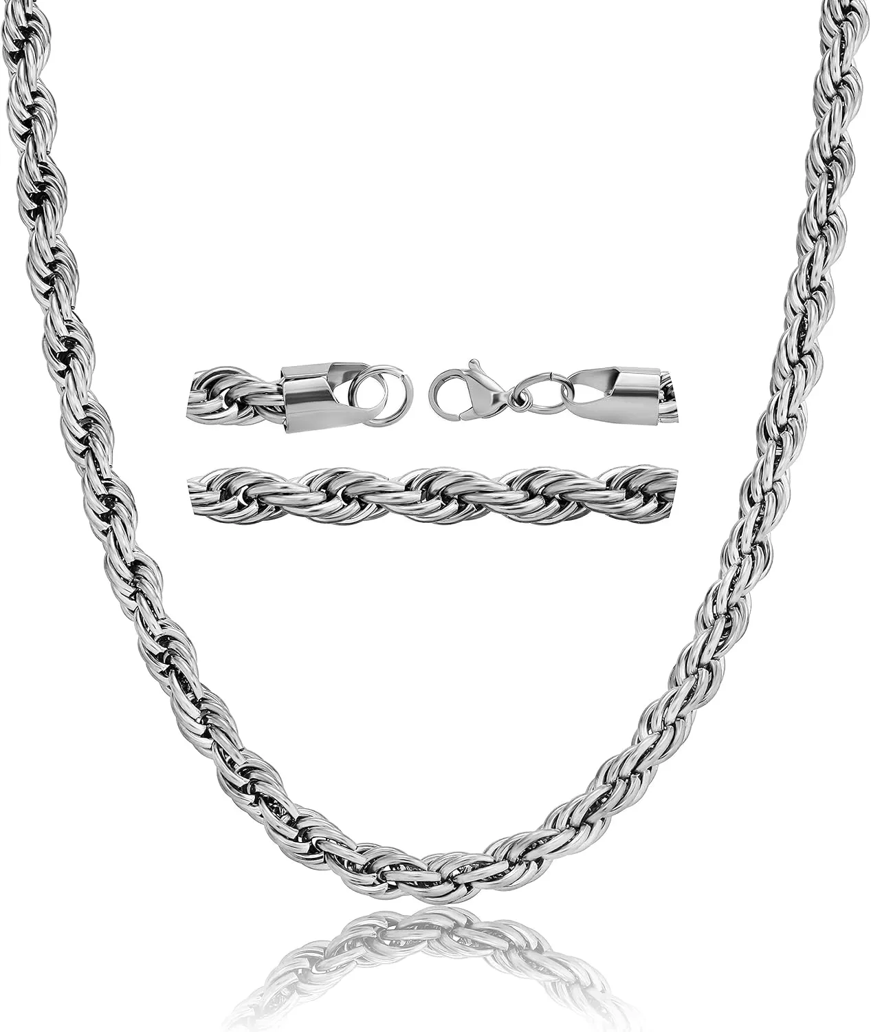 TOPGRILLZ Rope Gold Necklace for Women Choker Necklace Gold Chain for Men 8mm 14K Gold Plated Twist Rope Gifts for Women