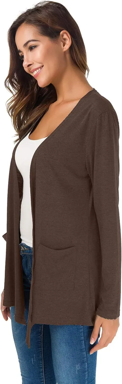 TownCat Cardigans for Women Loose Casual Long Sleeved Open Front Breathable Cardigans with Pockets