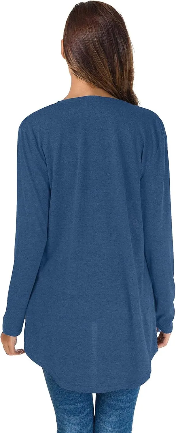 TownCat Cardigans for Women Loose Casual Long Sleeved Open Front Breathable Cardigans with Pockets