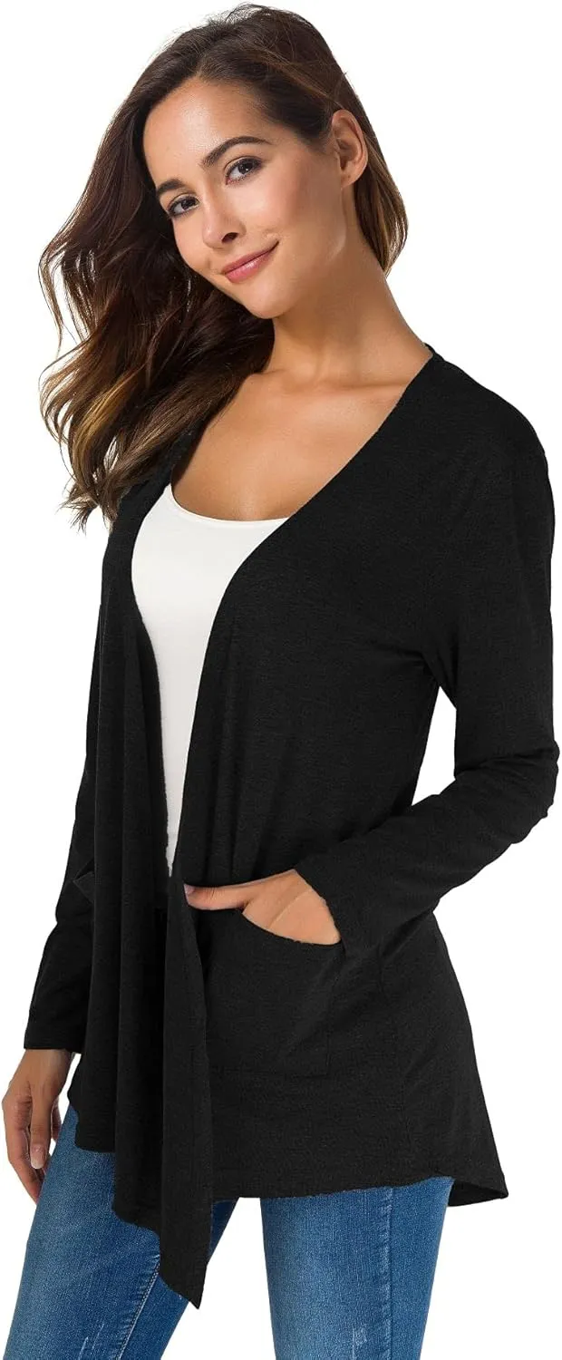 TownCat Cardigans for Women Loose Casual Long Sleeved Open Front Breathable Cardigans with Pockets