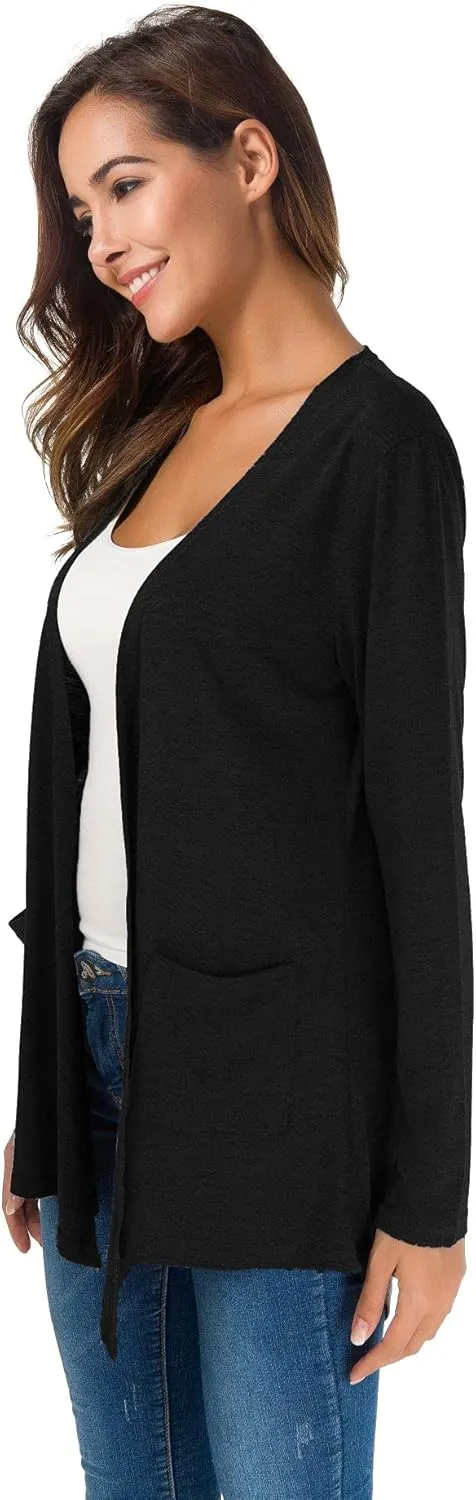 TownCat Cardigans for Women Loose Casual Long Sleeved Open Front Breathable Cardigans with Pockets