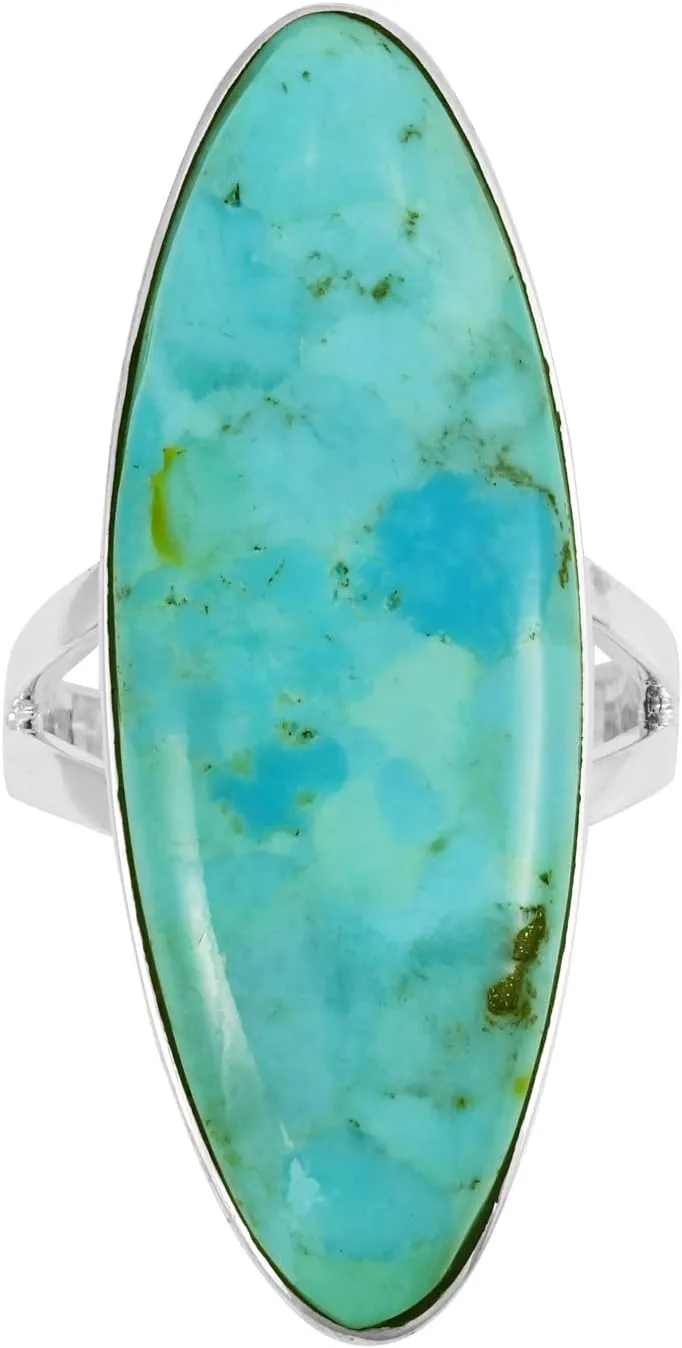 Turquoise Ring Sterling Silver 925 Genuine Gemstones Size 6 to 11