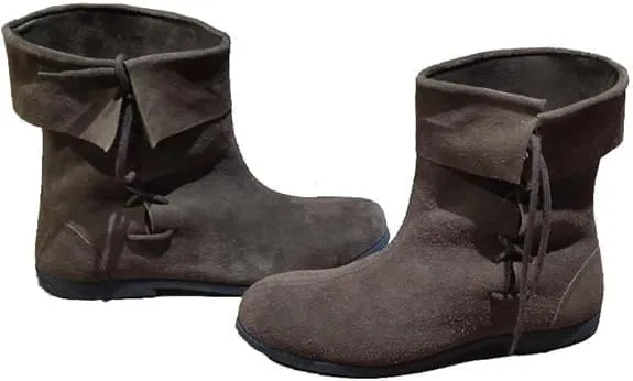 UK Armor Medieval Suede Leather Ankle Shoes for Unisex ?C Adjustable, Comfortable, and Stylish for Historical Events and Everyday Use