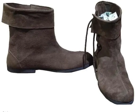 UK Armor Medieval Suede Leather Ankle Shoes for Unisex ?C Adjustable, Comfortable, and Stylish for Historical Events and Everyday Use