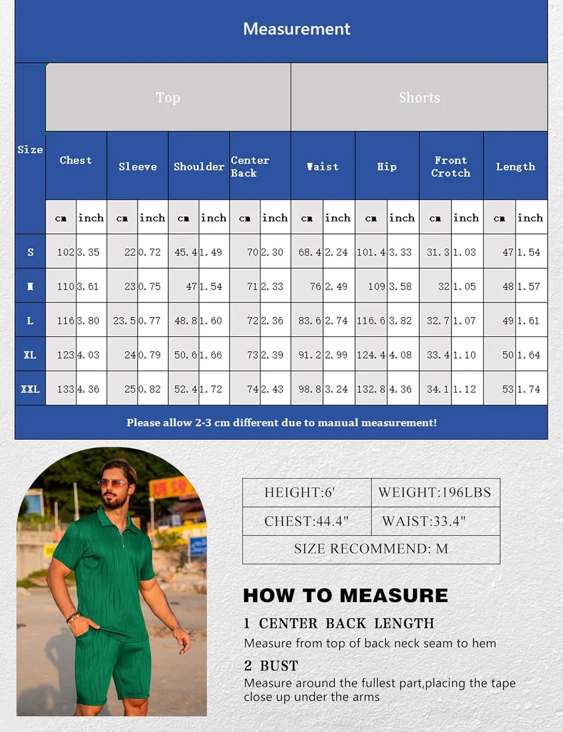 URRU Men's 2 Piece Short Set Summer Outfits Fashion Casual Short Sleeve Polo Shirt and Short Set