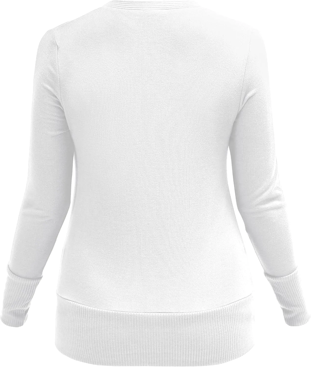 VERABENDI Women Long Sleeve Snaps Button Down V Neck Cute Knit Sweater Cardigan