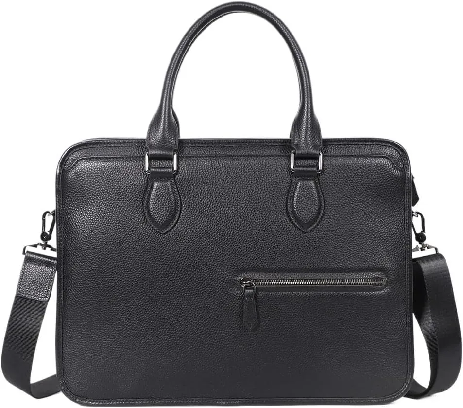 Vintage Leather Vacation Business Travel Bag Waterproof Men's Messenger Briefcase Work Anti Theft Commuter Shoulder