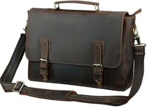 Waterproof Business Travel Bag Vintage Leather Messenger Briefcase Men Vacation Office Work Laptop Case