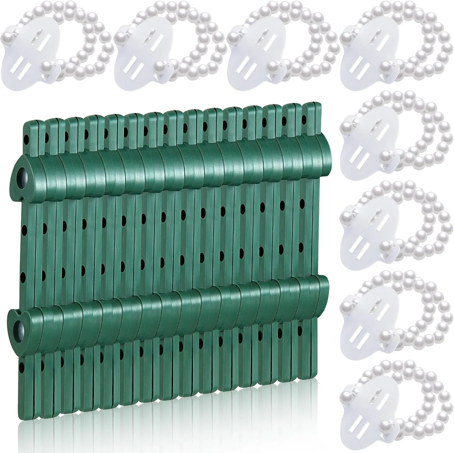 Waydress 24 Pieces Floral Boutonniere Magnets Corsage Brooches Magnet and Elastic Pearl Wrist Bands Wristlets Corsage Accessories for Handmade Wedding Prom Bride Boutonnieres (Green)