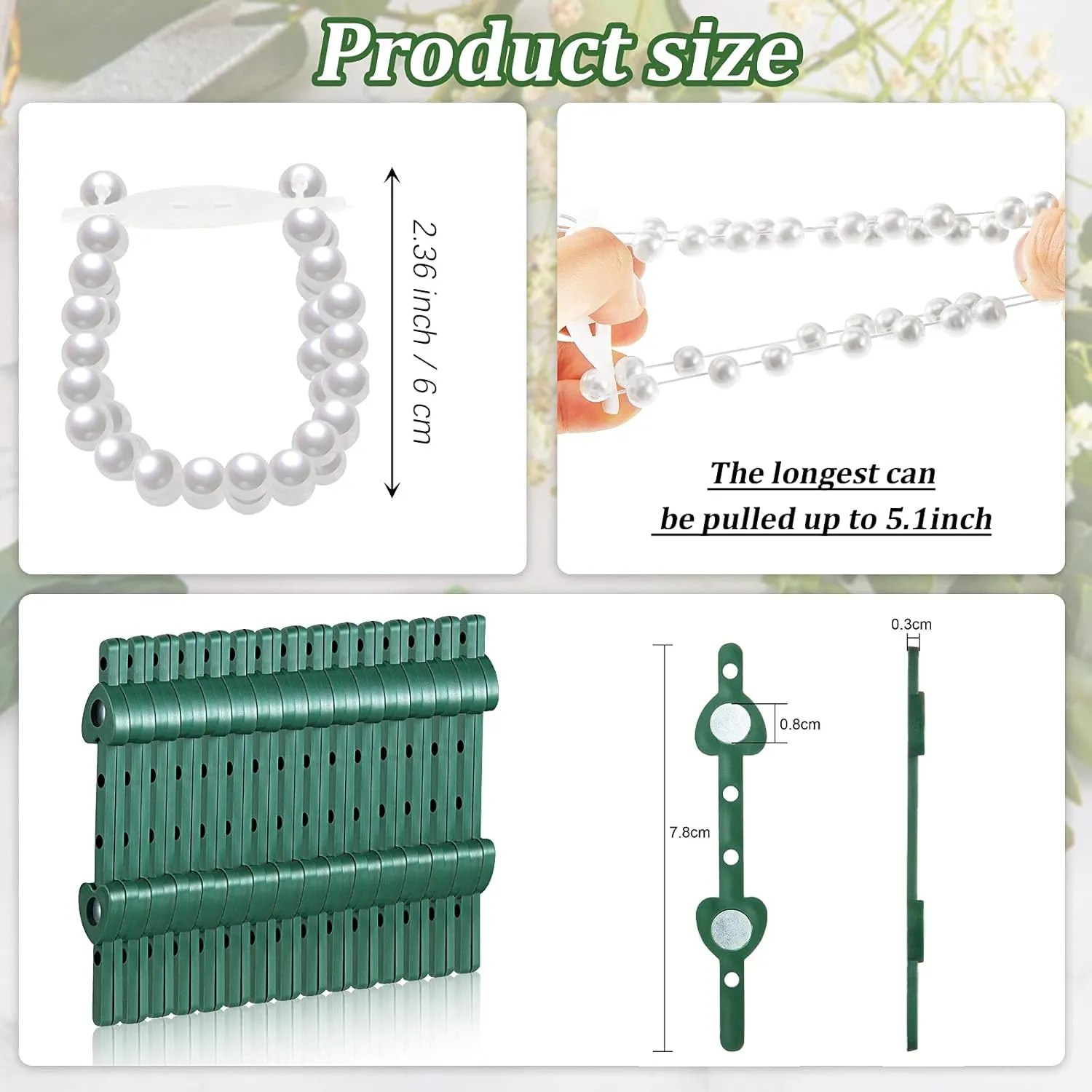 Waydress 24 Pieces Floral Boutonniere Magnets Corsage Brooches Magnet and Elastic Pearl Wrist Bands Wristlets Corsage Accessories for Handmade Wedding Prom Bride Boutonnieres (Green)