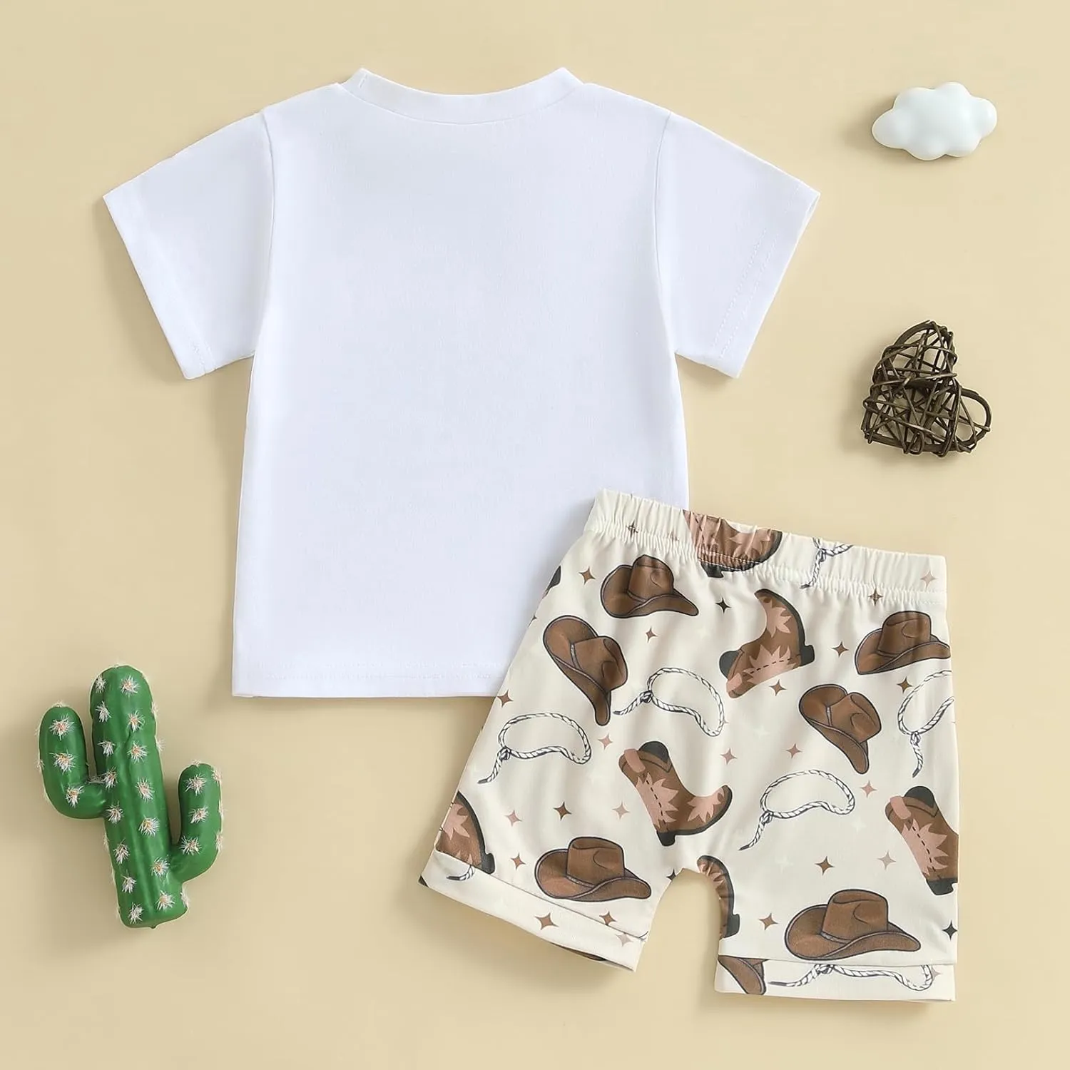 Western Baby Boy Outfit Cow Hat This Is My First Rodeo Short Sleeve t-Shirt Cowboy Shorts Set Western Boot Clothes