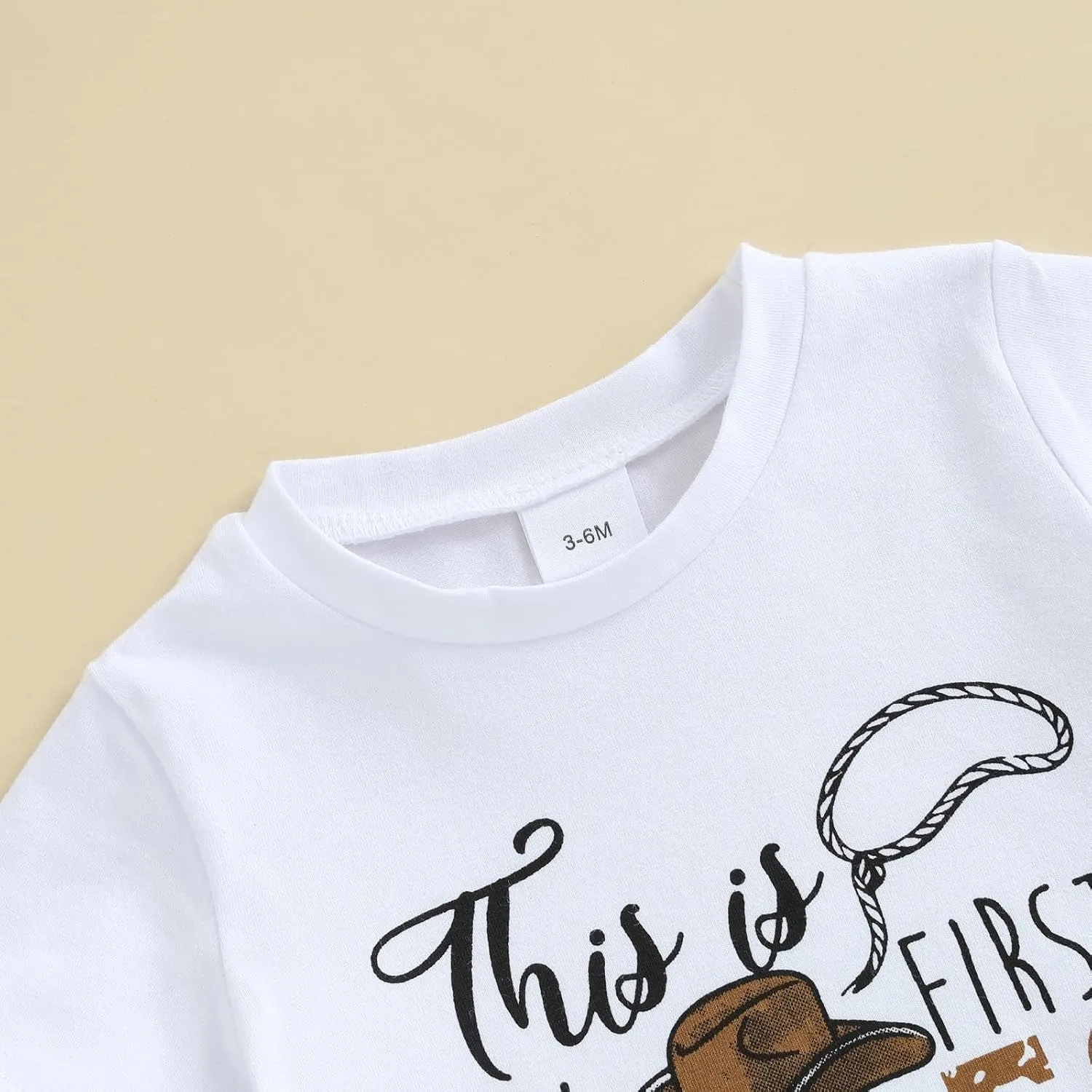 Western Baby Boy Outfit Cow Hat This Is My First Rodeo Short Sleeve t-Shirt Cowboy Shorts Set Western Boot Clothes