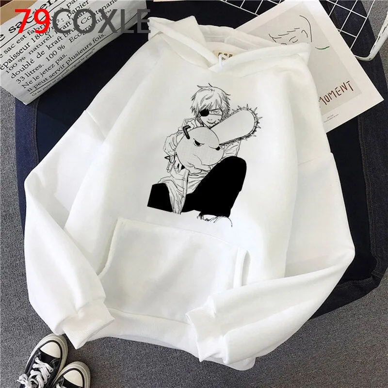 White Graphic Hoodies Set-2 Chainsaw Man (Variants Available)