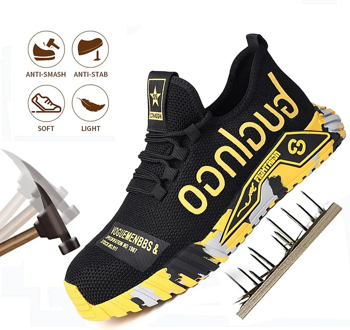 Wide Steel Toe for Women Cushion Safety Shoes,Men Composite Toe Shoe for Women Work and Safety Footwear Breathable Comfortable Slip Resistant,