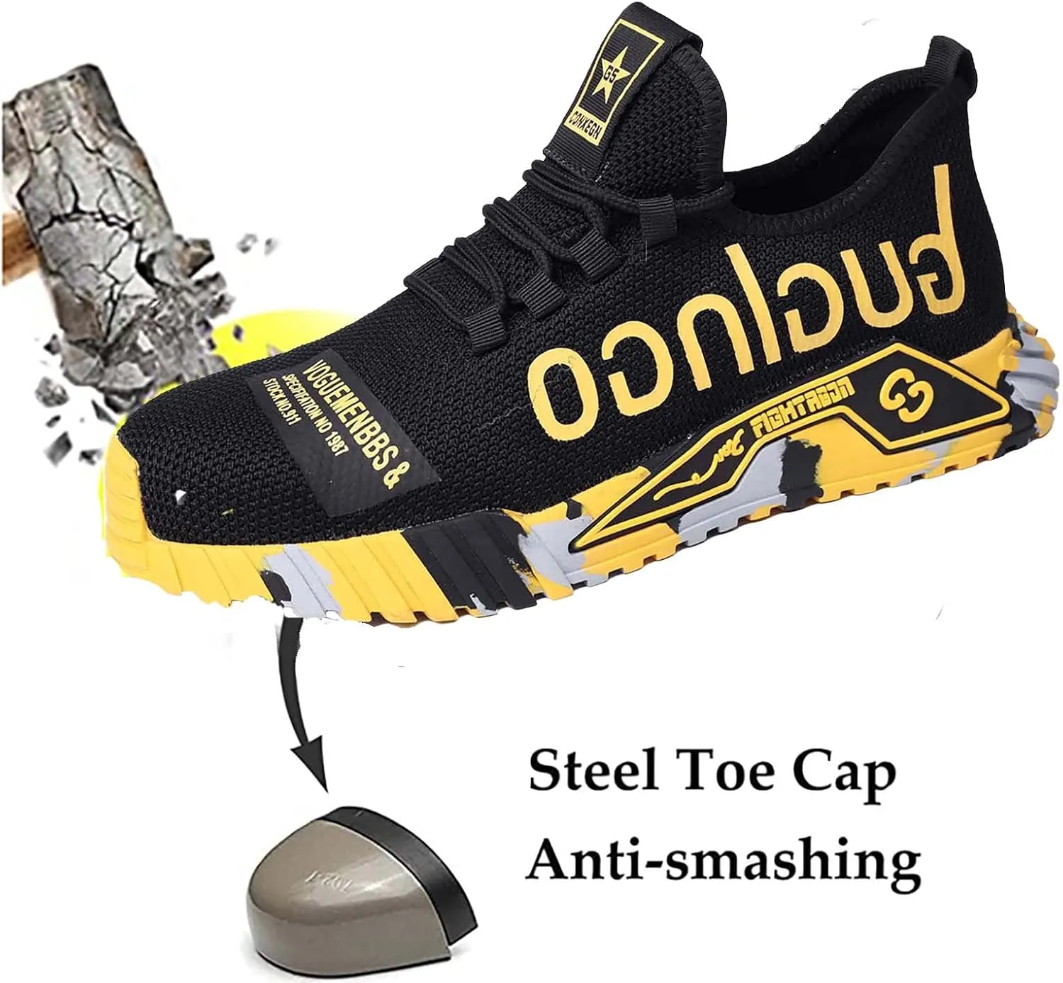 Wide Steel Toe for Women Cushion Safety Shoes,Men Composite Toe Shoe for Women Work and Safety Footwear Breathable Comfortable Slip Resistant,