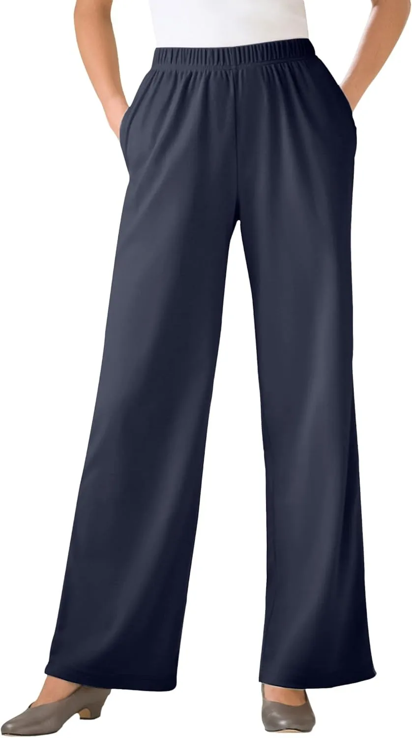Woman Within Women's Plus Size 7-Day Knit Wide-Leg Pant