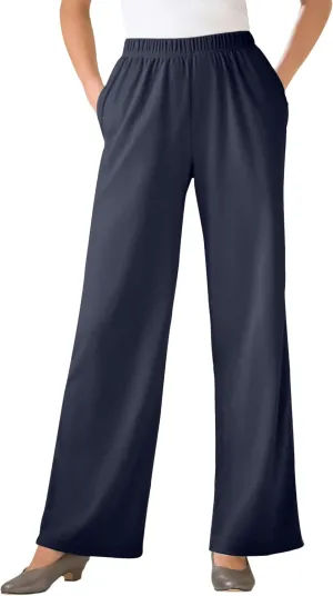 Woman Within Women's Plus Size 7-Day Knit Wide-Leg Pant