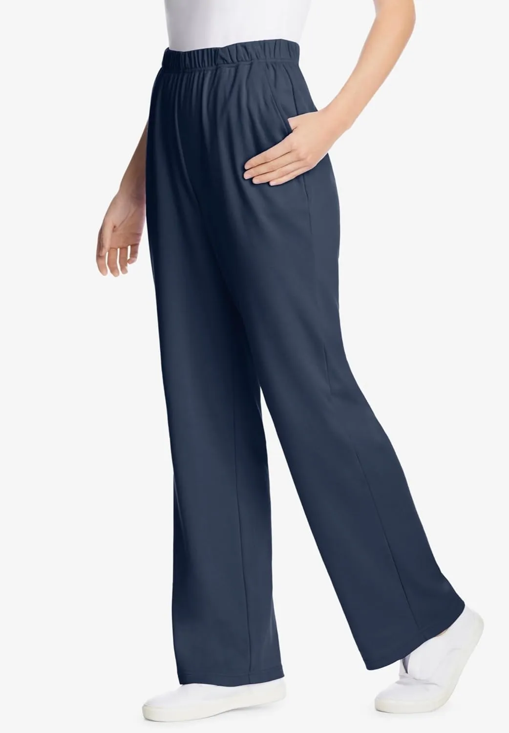 Woman Within Women's Plus Size 7-Day Knit Wide-Leg Pant