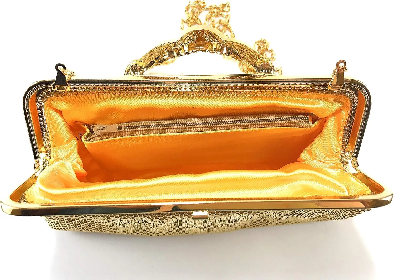 Women clutch metal beaded mesh evening purse for Cocktail Party Prom Wedding Banquet