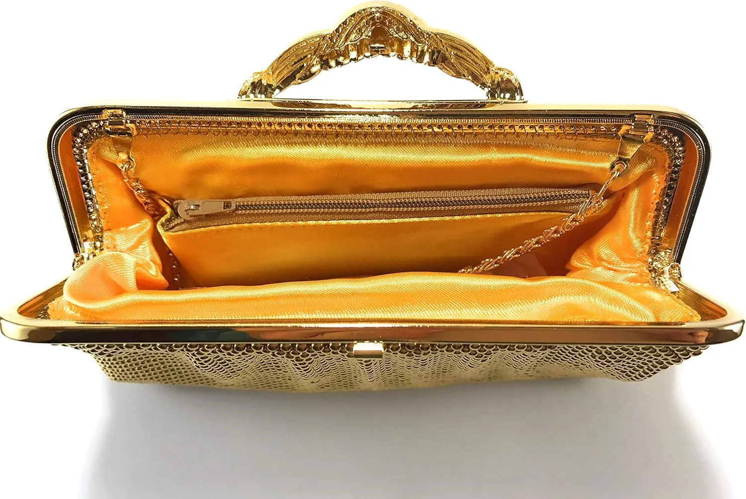 Women clutch metal beaded mesh evening purse for Cocktail Party Prom Wedding Banquet