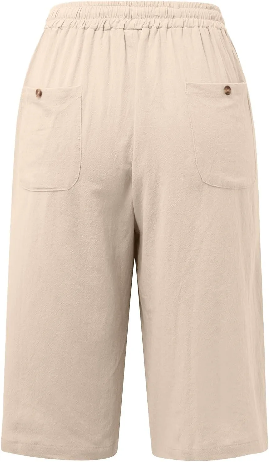 Women Linen Blend Summer Fashion Pant Trousers High Waist Wide Leg Loose Fit Palazzo Pants Business Work