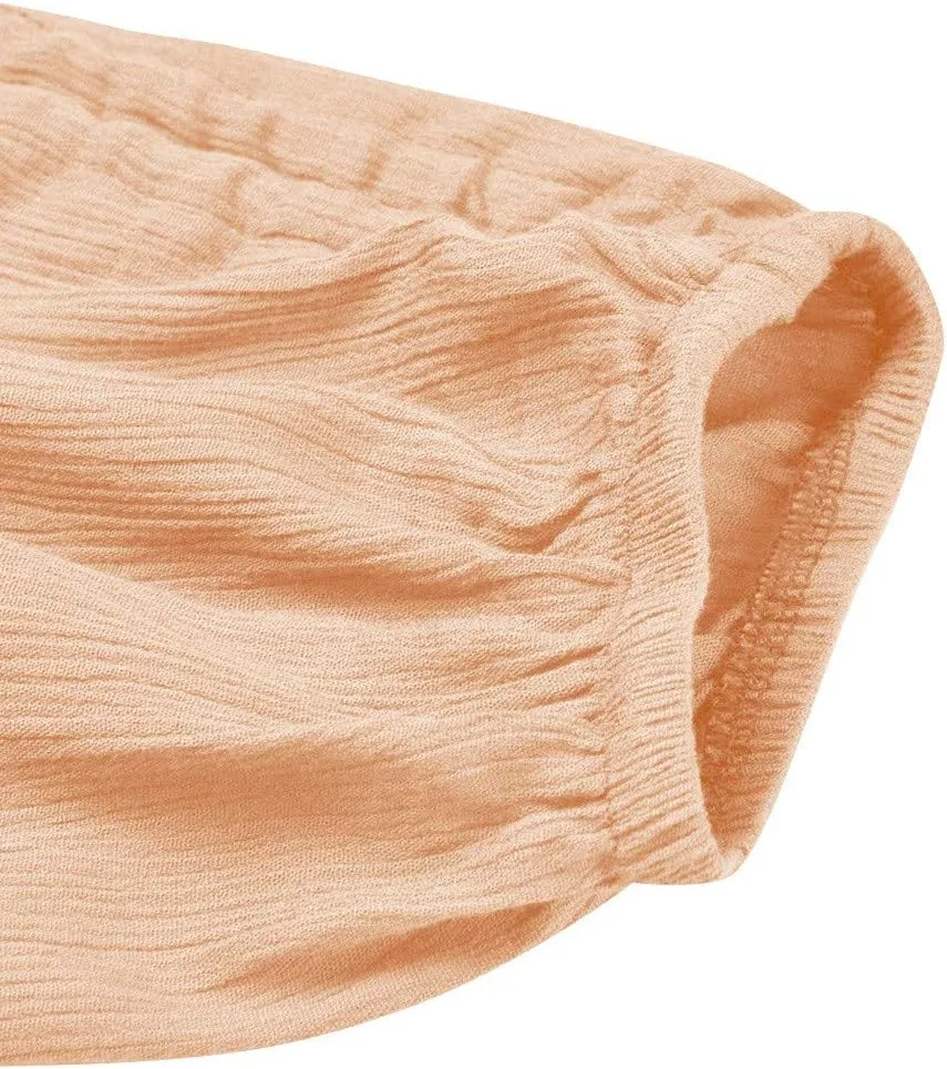 Women Linen Blend Summer Fashion Pant Trousers High Waist Wide Leg Loose Fit Palazzo Pants Business Work