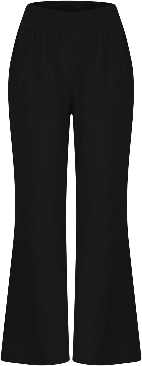 Women Linen Summer Letter Patched Pants Low Waist Long Lounge Slim Fit Pants Travel