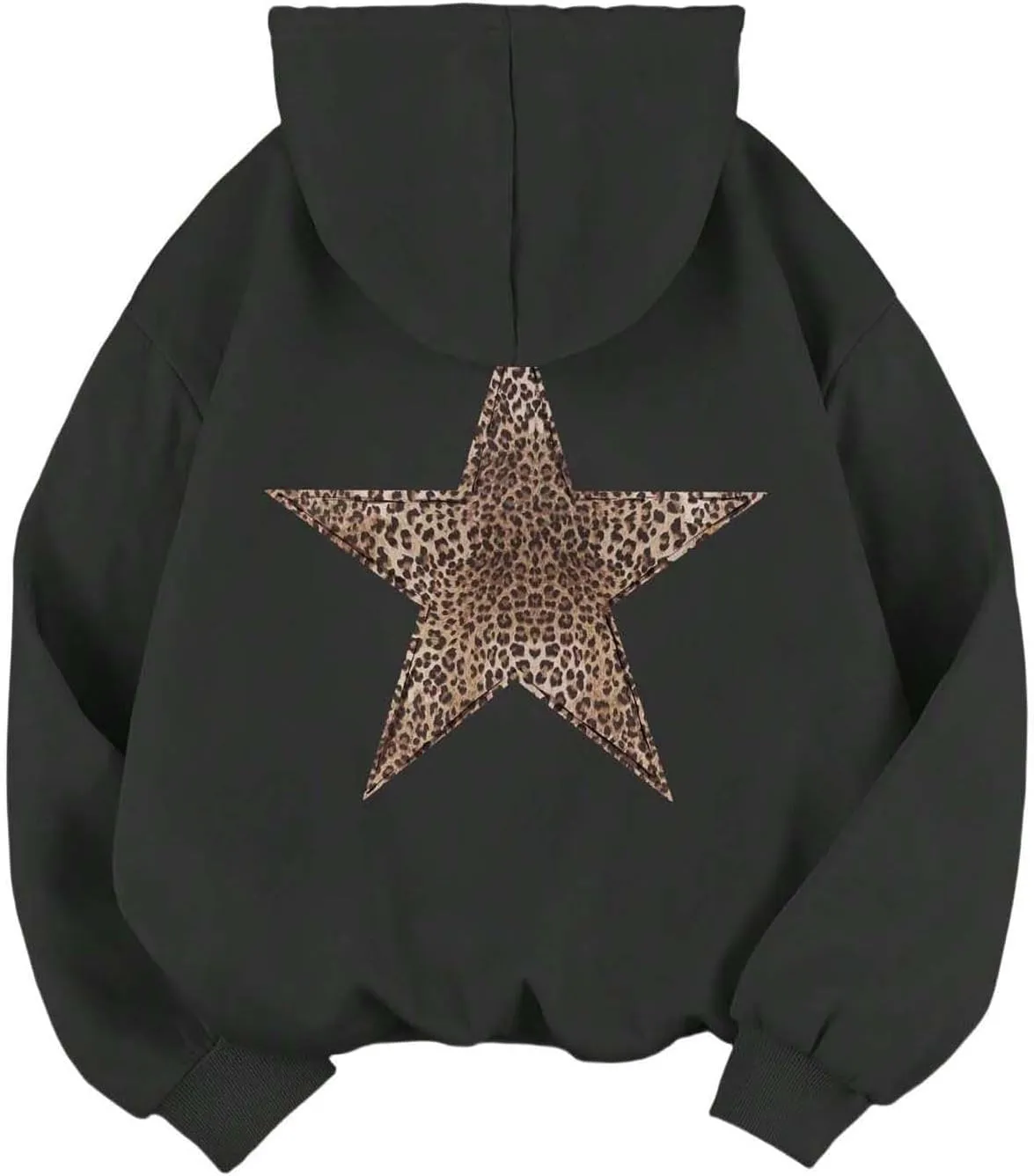 Women Oversized Sweatshirt Leopard Star Hoodies Casual Long Sleeve Sweaters Thick Warm Tops Coat Fashion Fall Clothes