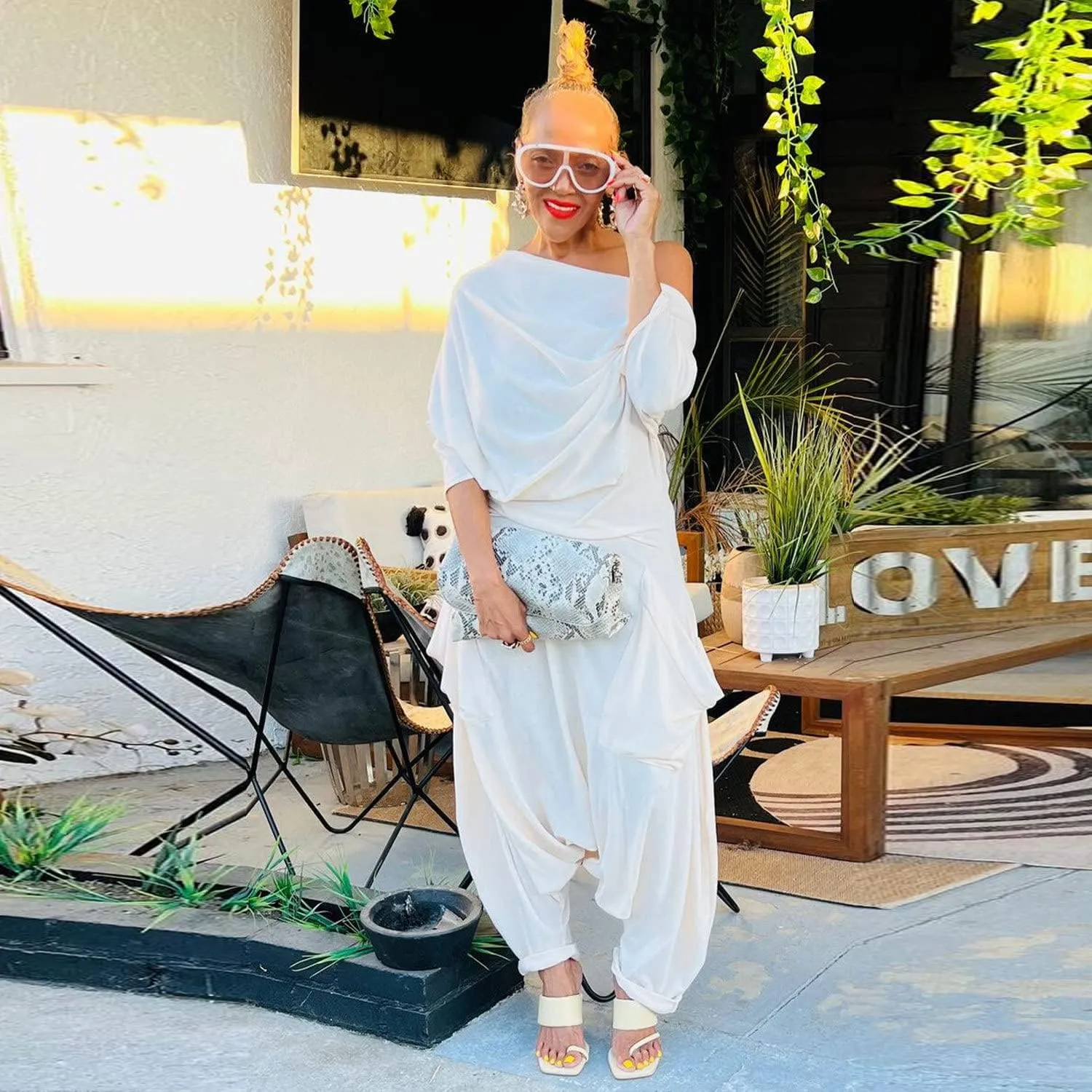 Women Pocket Side Off Shoulder Draped White Haren Jumpsuit Casual Streetwear Hip Hop One Piece Suit Overall Playsuits