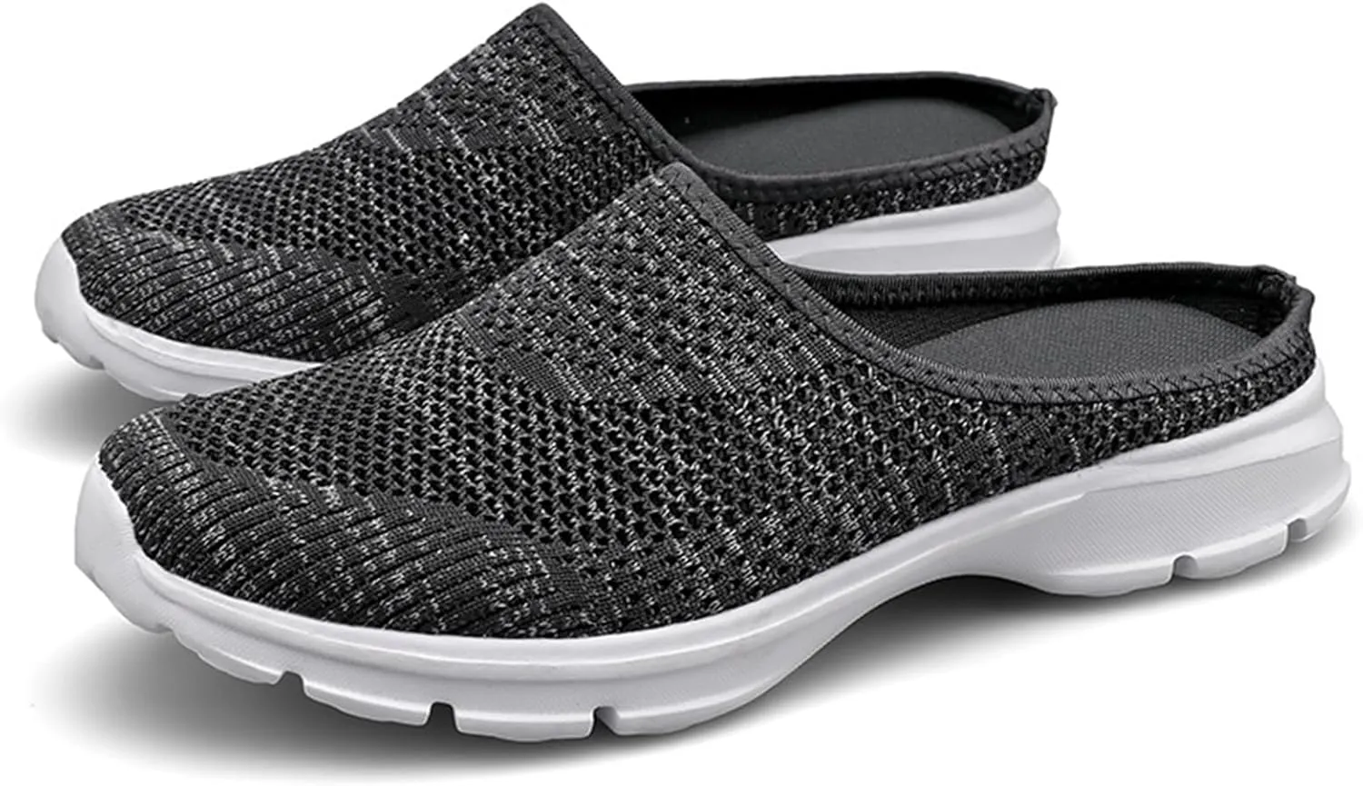 Women's Backless Walking Sneakers Orthopedic Open Back Slip On Mules Lightweight Slippers Closed Toe Slipper Comfort Breathable Mules Indoor Outdoor Anti-Skid Sole Shoes (Unisex)