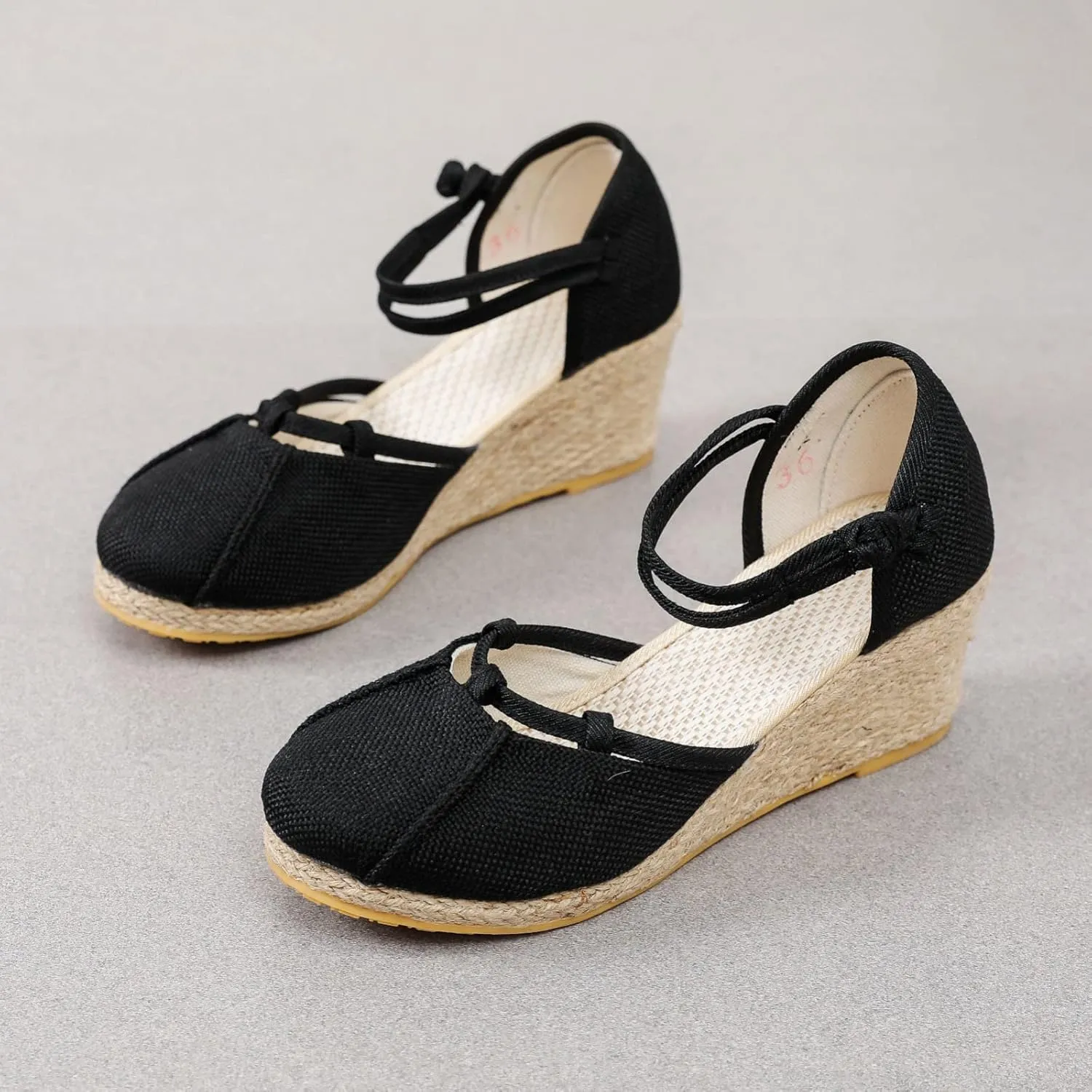 Womens Closed Toe Sandals Ankle Buckle Strap Sandals Dressy Espadrille Platform Wedge Sandal Fashion Comfortable Summer Shoes 2025 Beach Vacation Travel Shoes