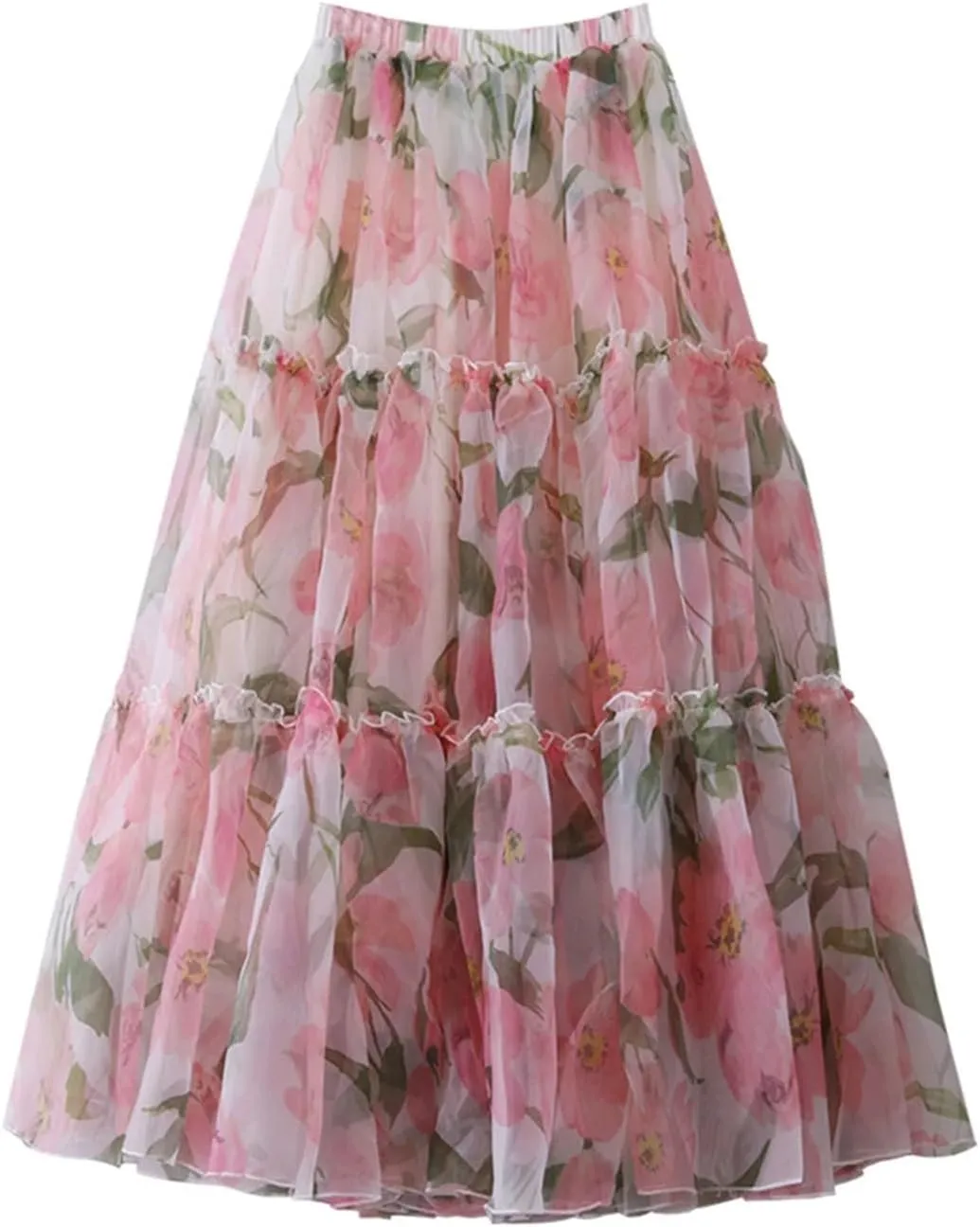 Women's Colorblock Skirt, Printed Fold Detail A-Line Design