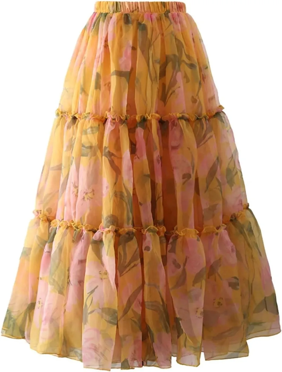 Women's Colorblock Skirt, Printed Fold Detail A-Line Design