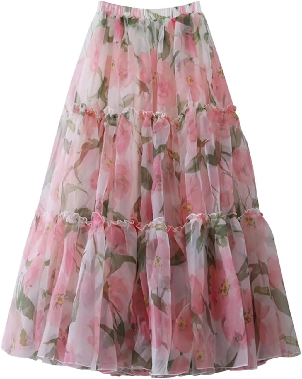 Women's Colorblock Skirt, Printed Fold Detail A-Line Design