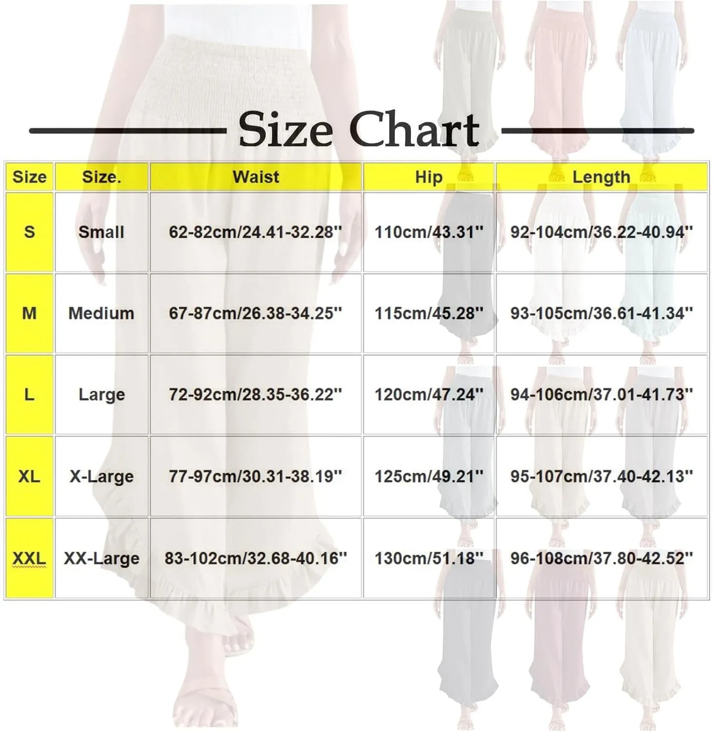 Women's Cotton Linen Pant Summer Wide Leg Trousers Casual Elastic Drawstring High Waist Palazzo Pants Pockets S-XXL