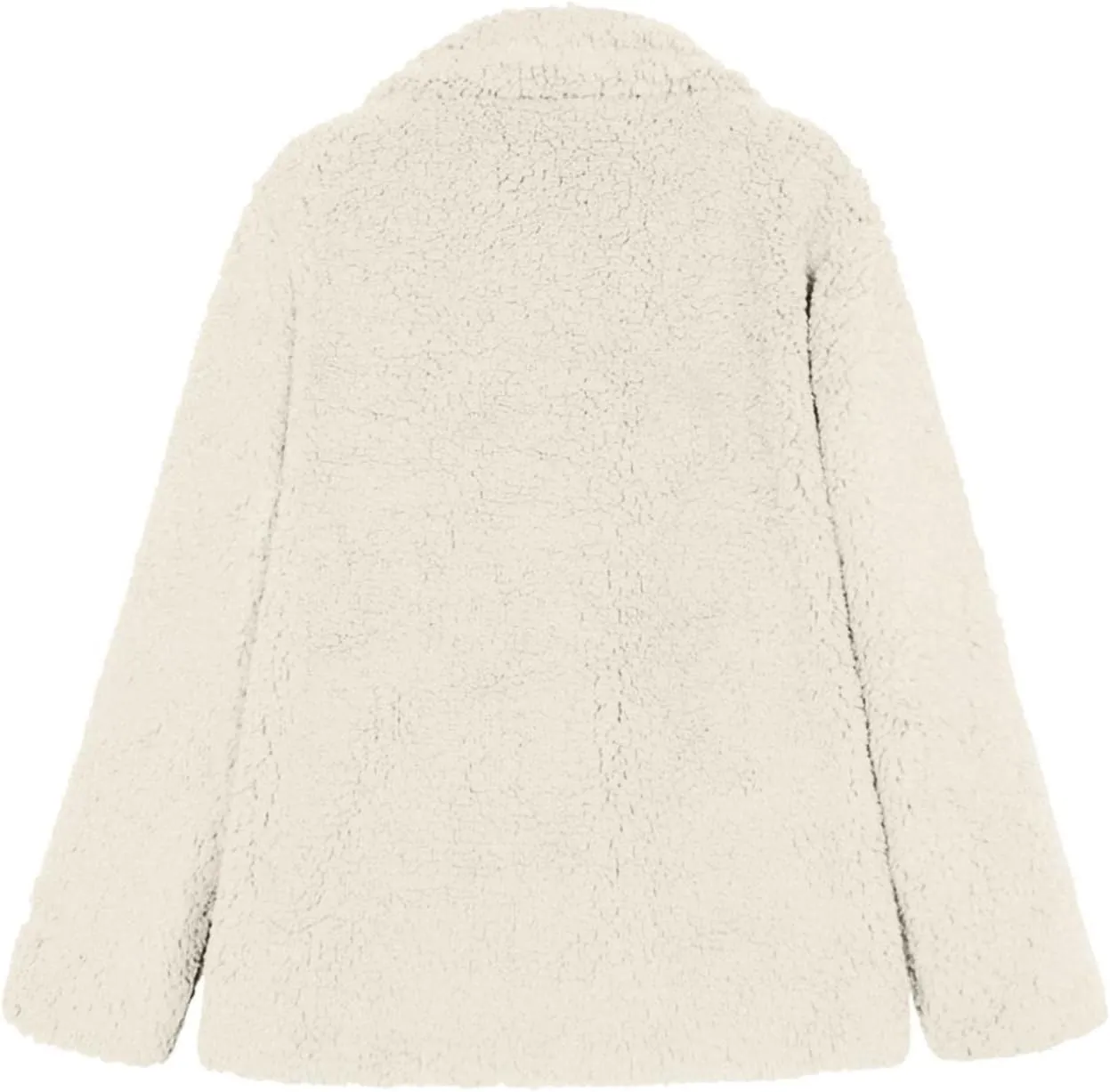 Womens Fashion Long Sleeve Lapel Zip Up Faux Shearling Shaggy Oversized Trench Coat Cozy Slouch Fleece Jacket Warm Winter