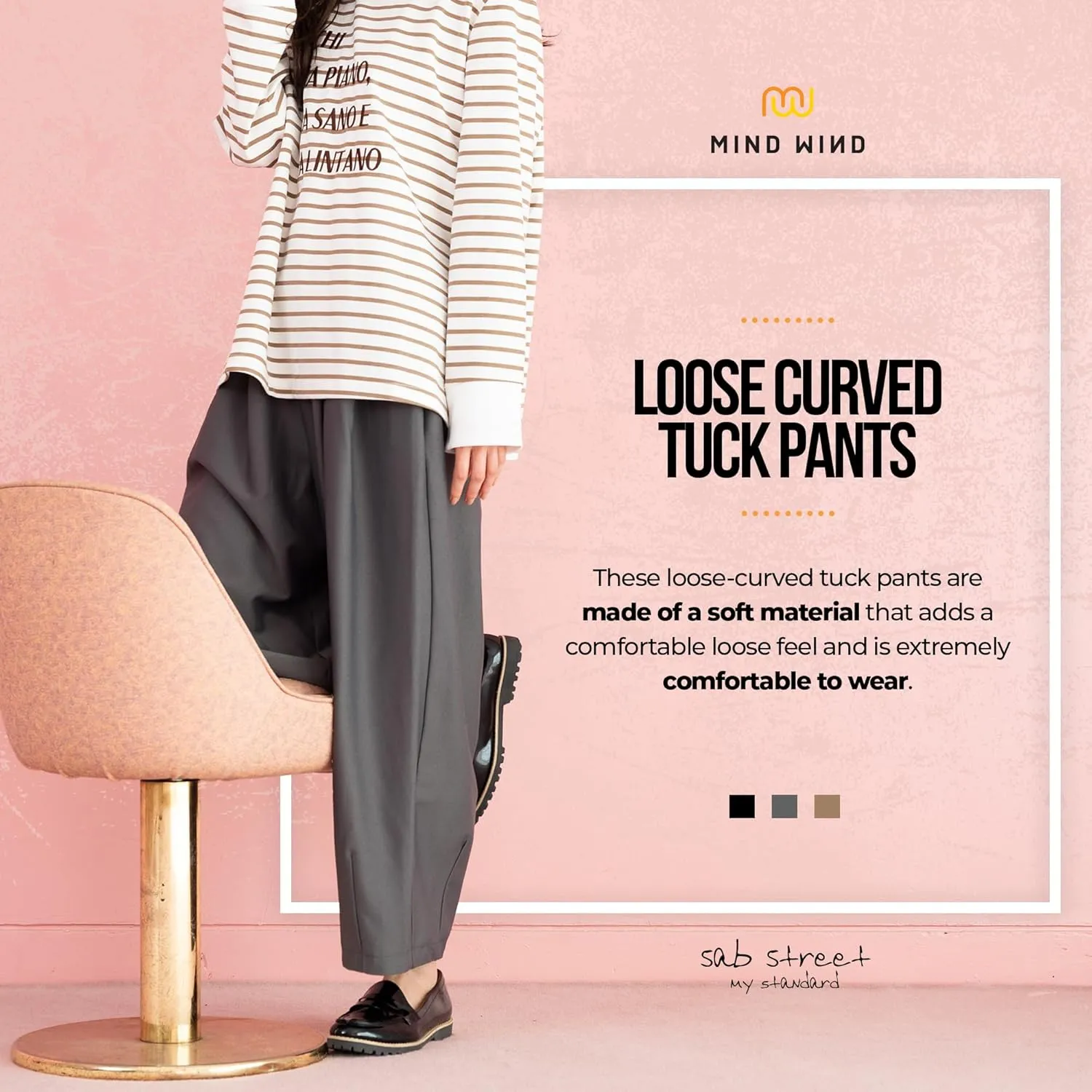 Women's High Waist Maxi Wide Legged Pants, Soft and Comfortable Casual Trousers with Elastic Back Waistband